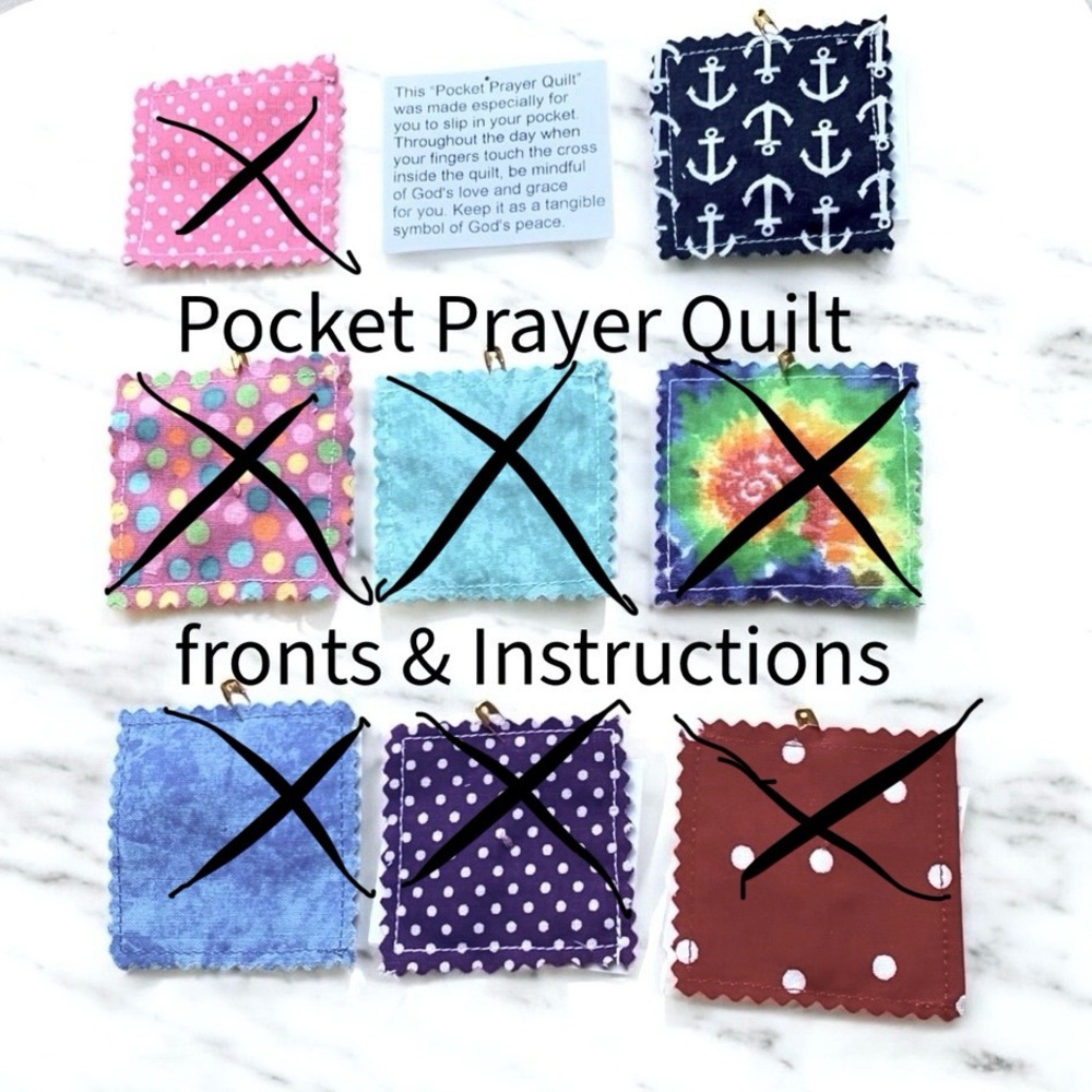 Pocket Prayer Quilt Christian Cross sewn inside. This pattern has anchors - Picture 5 of 8
